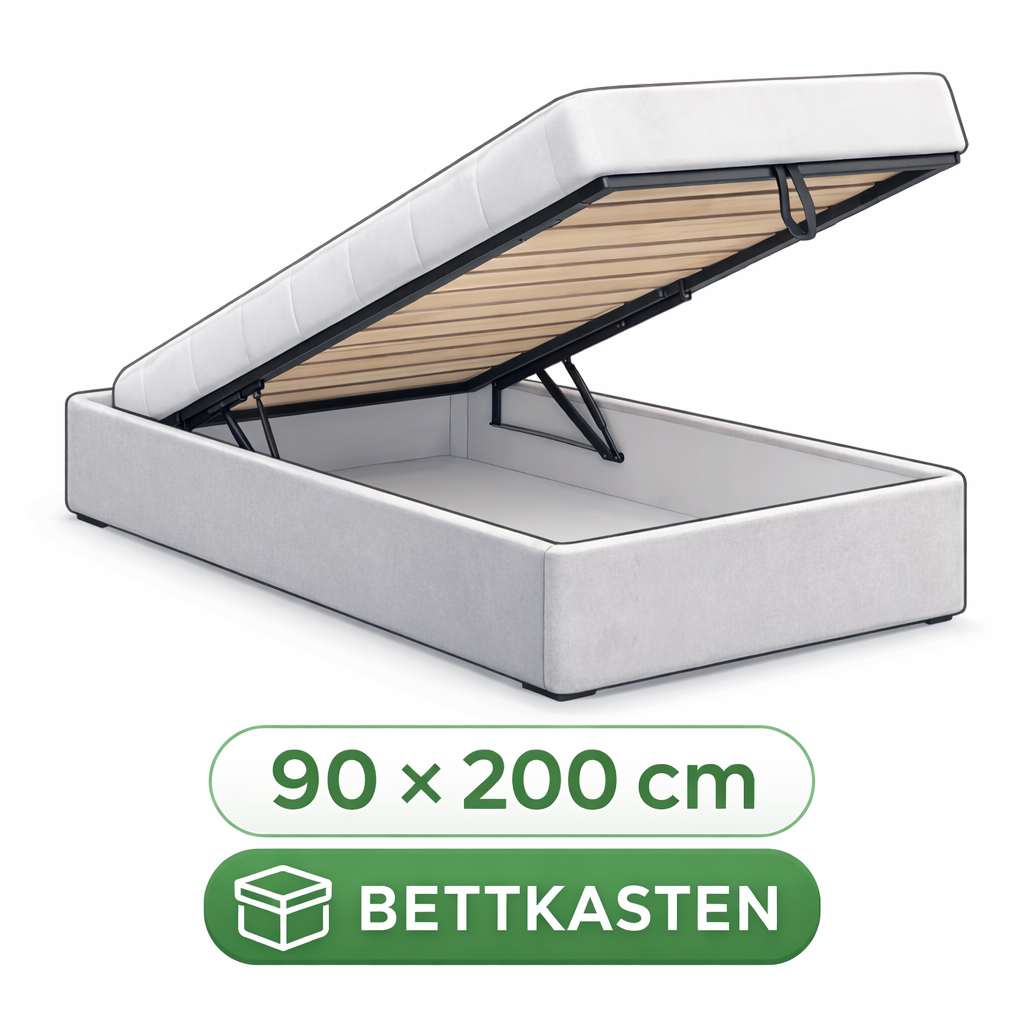 Polsterliege 90x200 mit Bettkasten entsorgen Berlin | Stauraumbett Abholung Festpreis