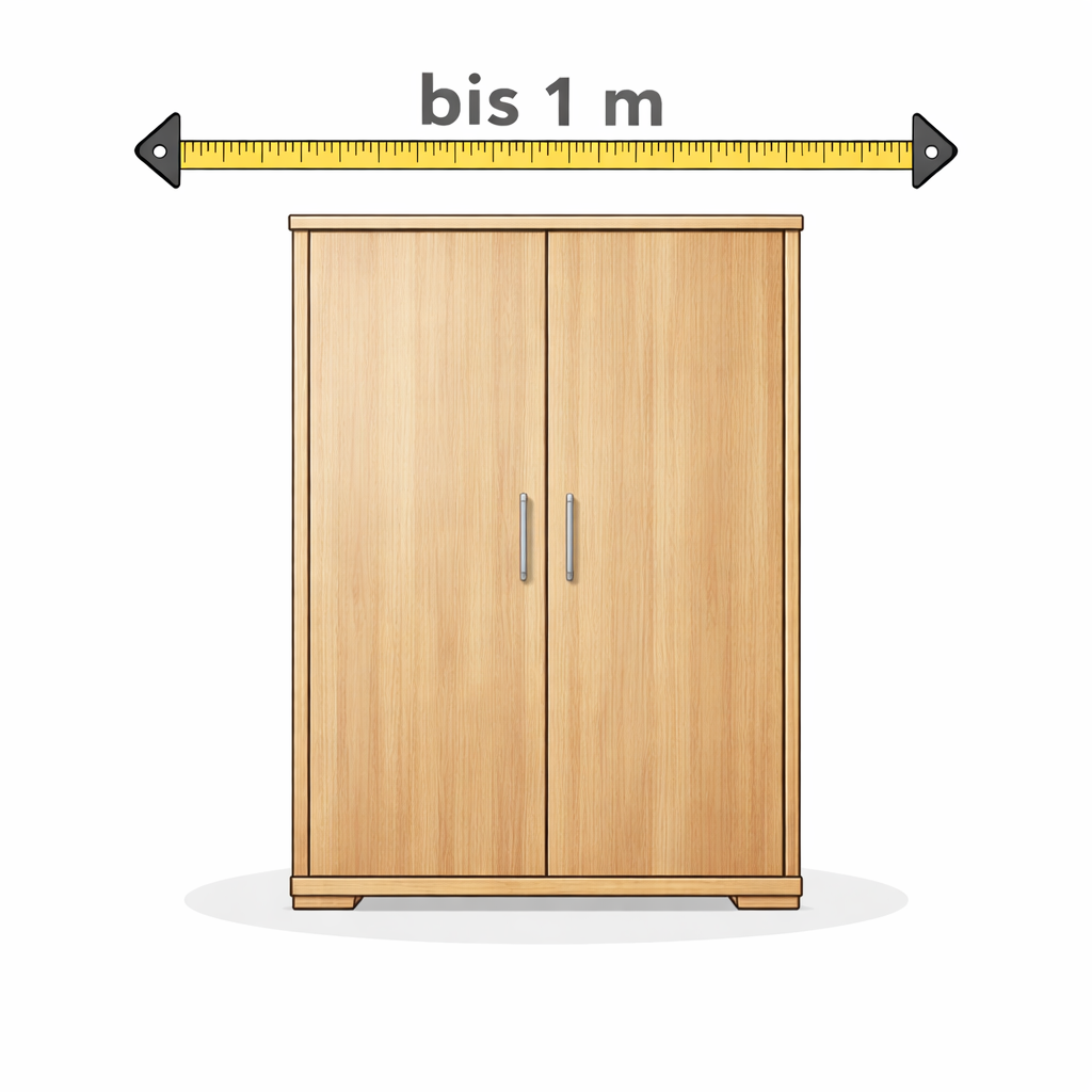 Kleiderschrank Element bis 1 Meter – mit Spiegel möglich bei Kombination bis 2 Meter